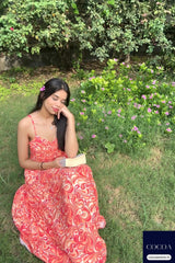 Divyanka Singh in The Paint Me Red Midaxi Empire Dress