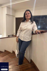 Geetika Mathur in The Moondew Lotus Shirt