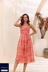 The Paint Me Red Midaxi Empire Dress