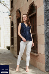 Mehak Bakshi in The Daffodil Whirl V-Neck Top