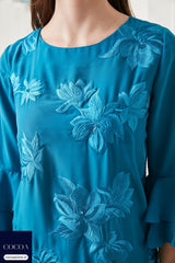 The Casablanca Lily Aqua-Bloom Dress