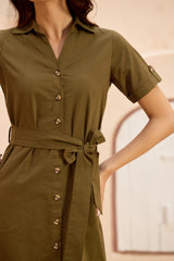The Dry Martini with One Olive Midaxi Shirt-Dress