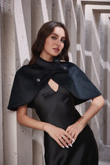 The Draped in Drama Velvet Shoulder Cape