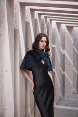 The Draped in Drama Velvet Shoulder Cape