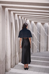 The Draped in Drama Velvet Shoulder Cape