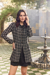 The Check Me Twice Tweed Peacoat Jacket