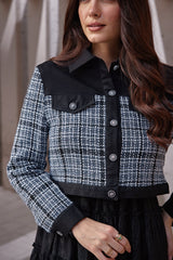 The Downtown Duchess Tweed & Denim Jacket