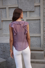 The Sheer Sass Glitzy Lilac Top