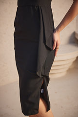 The Slit Happens One-Shoulder Midi Dress