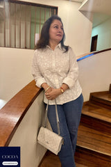 Geetika Mathur in The Moondew Lotus Shirt