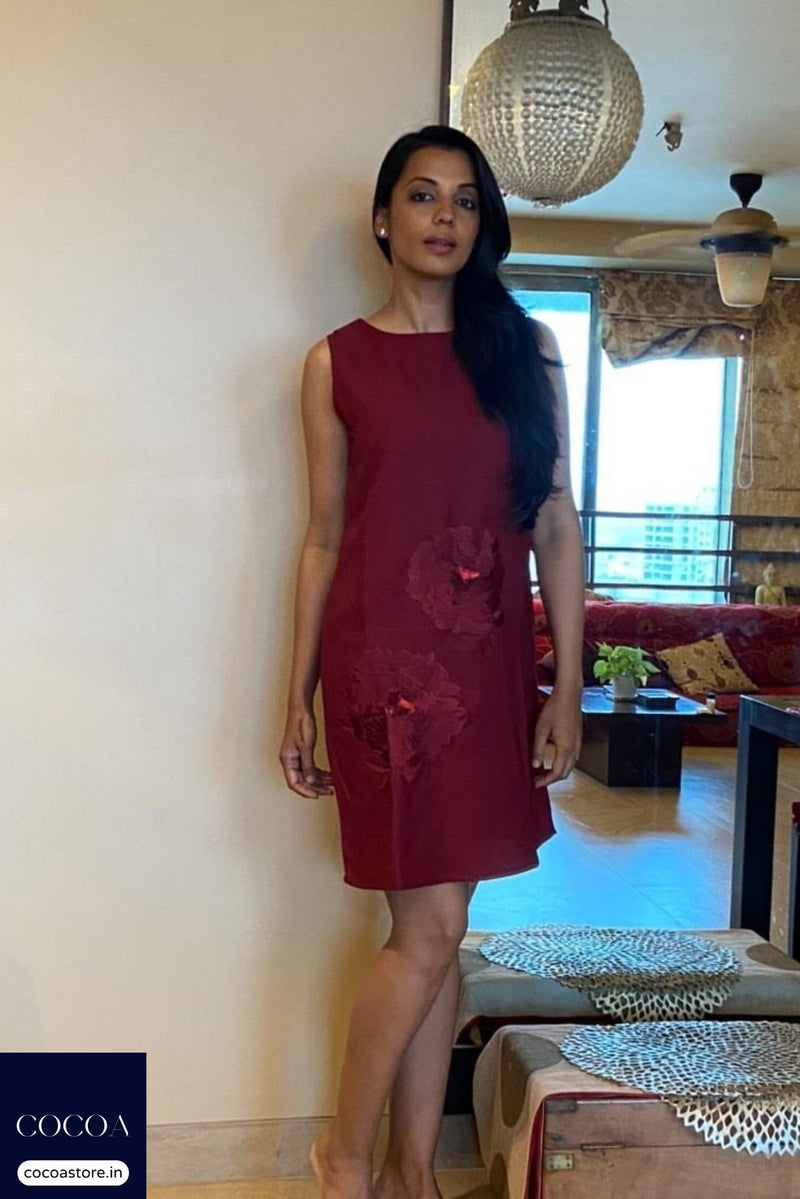 Mugdha Godse in The Cherry-Parfait Shift Dress