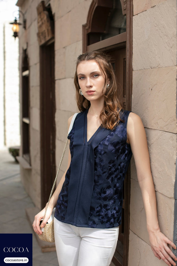 The Daffodil Whirl V-Neck Top