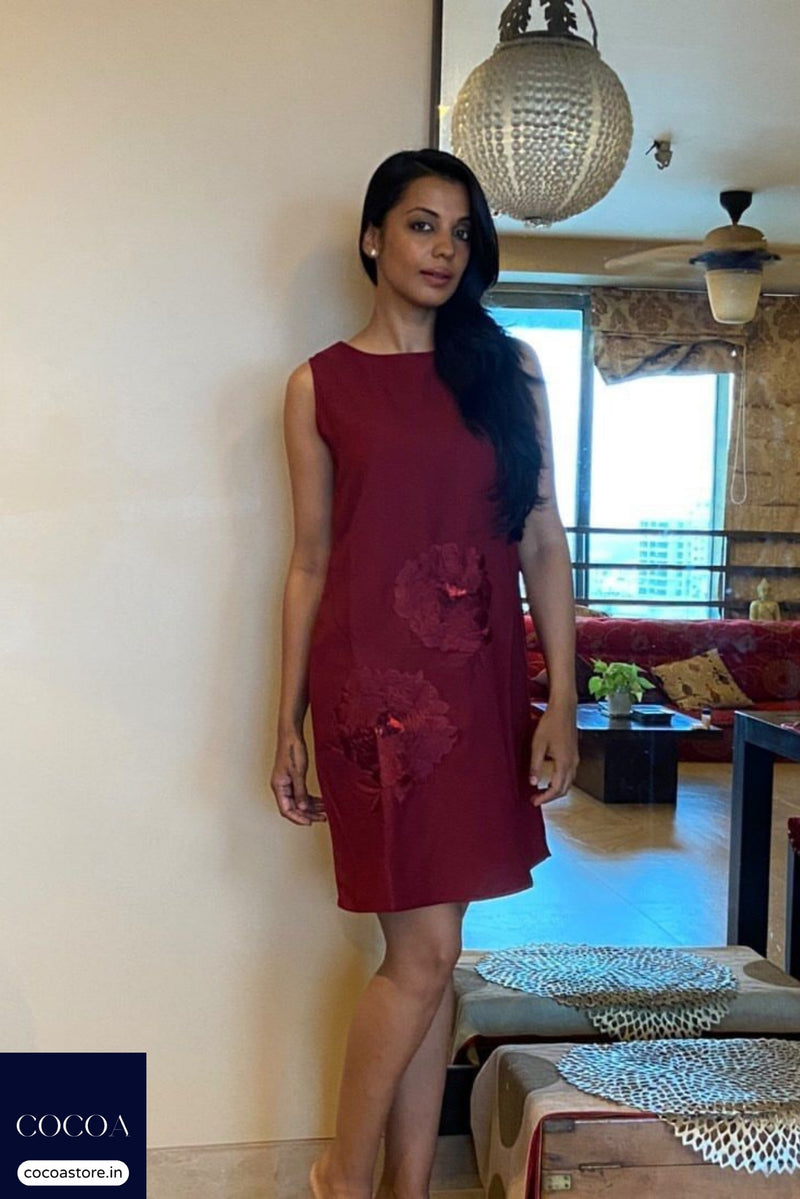 Mugdha Godse in The Cherry-Parfait Shift Dress