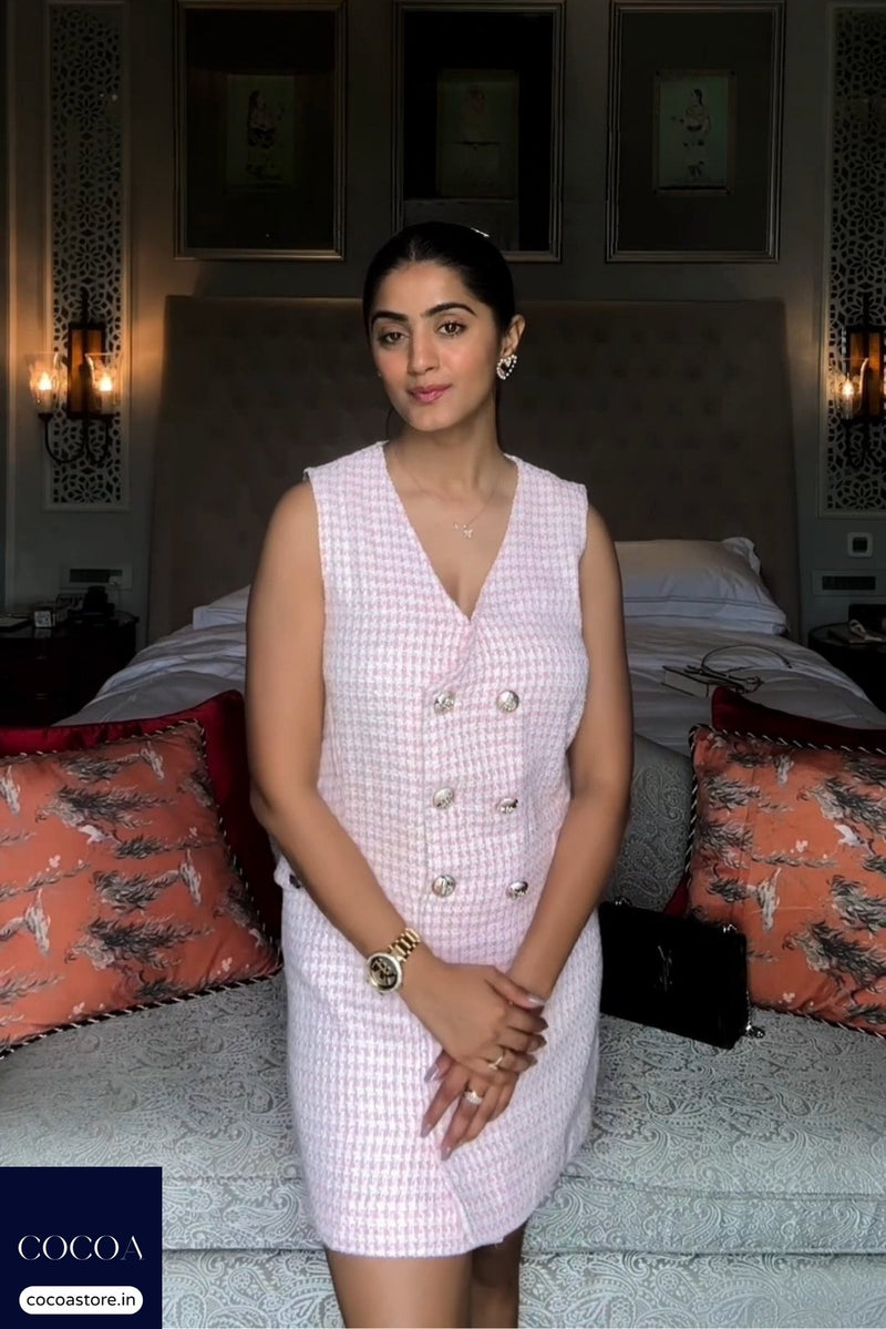 Kavita Arora in The Power Puff Girl Tweed Blazer Dress