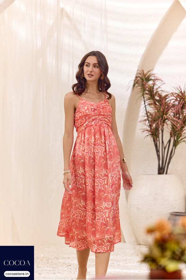 The Paint Me Red Midaxi Empire Dress
