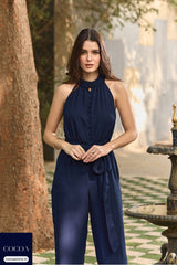 Jahnabi Rajkhowa in The Midnight & Mimosas Halter Jumpsuit