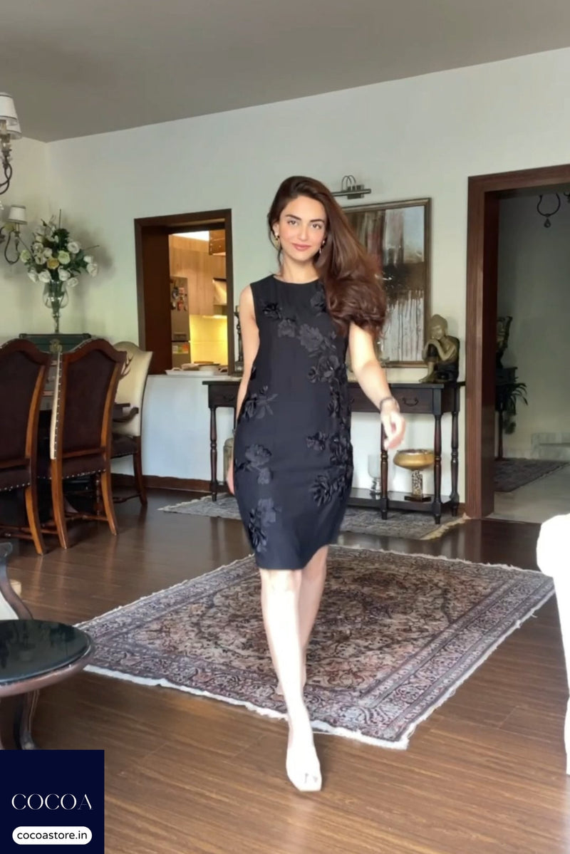 Mehak Bakshi in The Aftereight Bloom Shift Dress