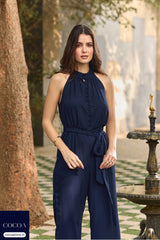The Midnight & Mimosas Halter Jumpsuit