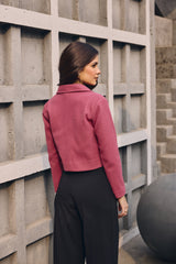 Berry Pink Button-Down Cocktail Jacket