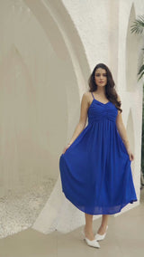 Royal Blue Midaxi Empire Dress