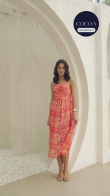 The Paint Me Red Midaxi Empire Dress