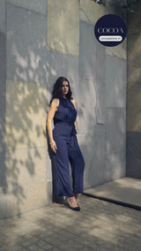 The Midnight & Mimosas Halter Jumpsuit